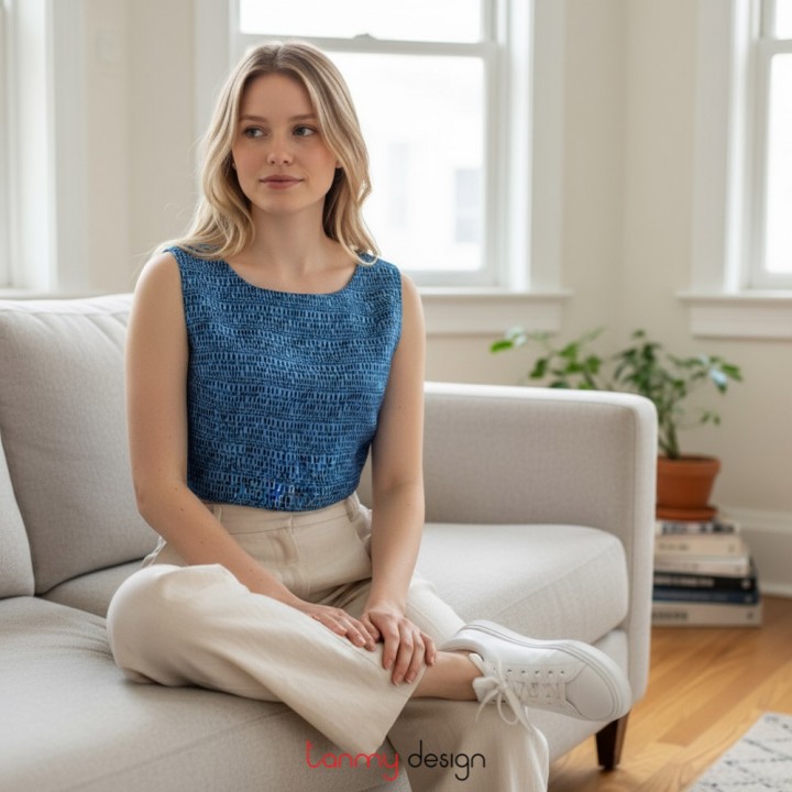 Silk top CUCKOO - INDIGO RICE